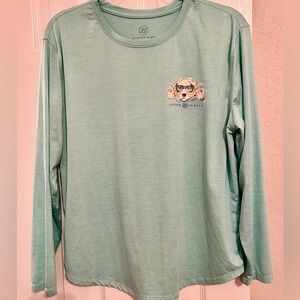 Lauren James Blue/Green Long Sleeve with Dog “Shades and Sand” Graphic